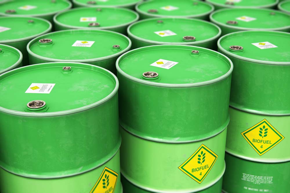 Photo of some barrels of biofuel