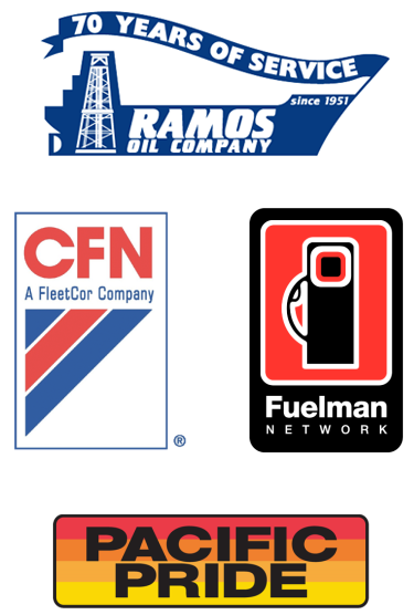 Cardlock Fueling Logos - Ramos Oil, CFN, Pacific Pride, and WEX