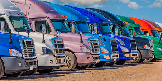 Photo of a fleet of trucks